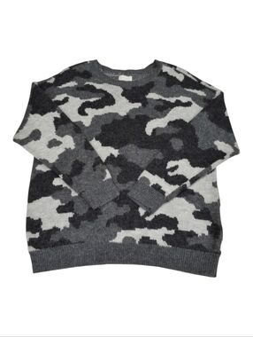✨2/$25 Lucky Brand~Wool Blend~Camoflauge Grey~Women Sweater Pullover~Crew~2X